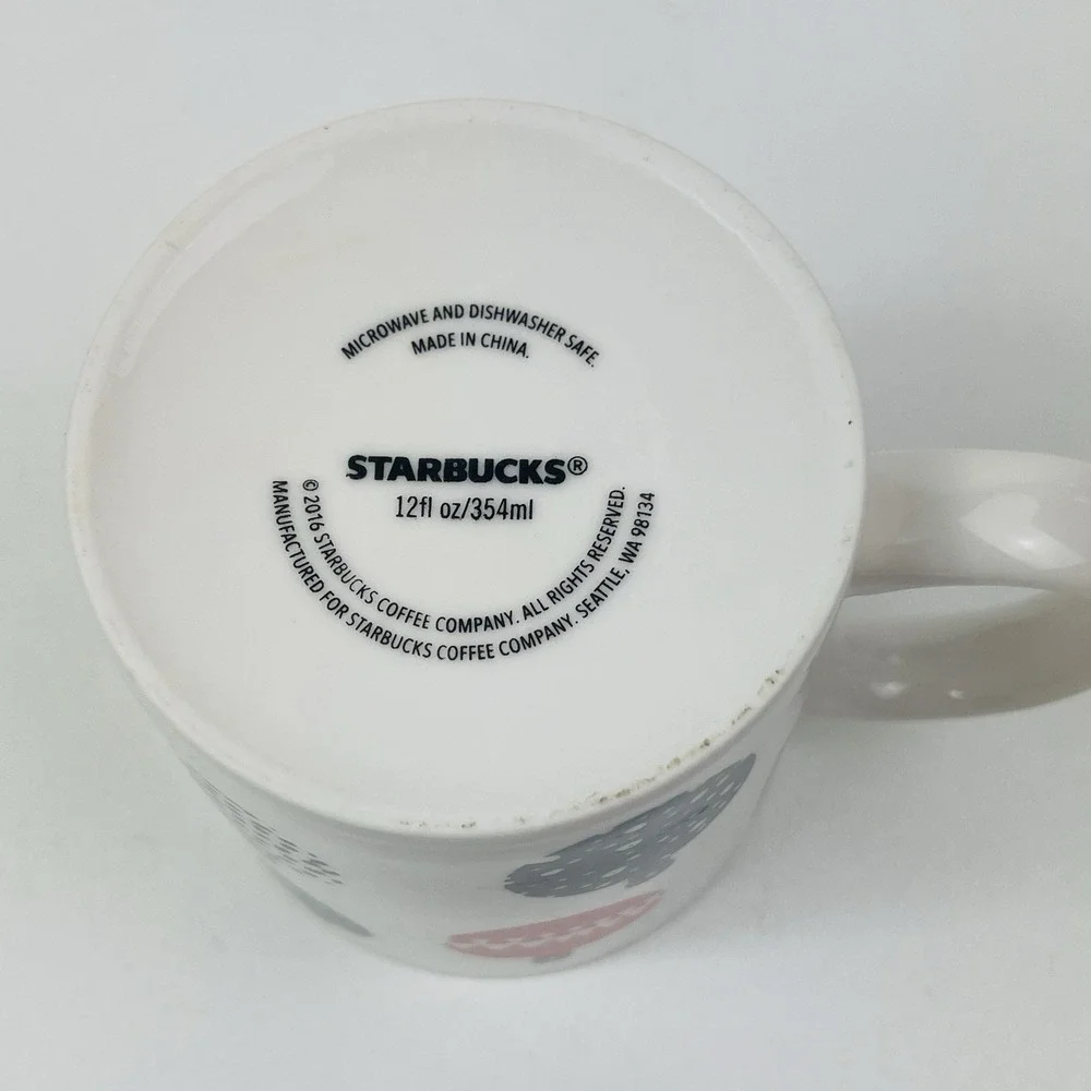 Starbucks Holiday Mug 2016 Christmas 12 oz Coffee‎ Cup Collectible Ornaments Tea